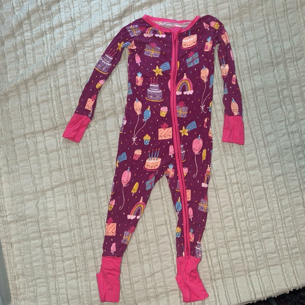 Little Sleepies Birthday Wishes Purple Zippy Pajamas